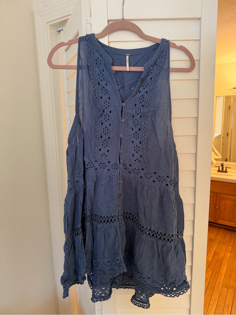 Free People Chambray Blue Buttoned Tunic